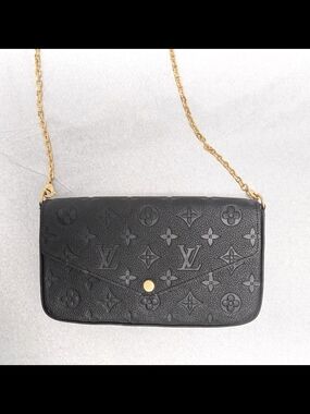 Louis Vuitton Black Monogram Chain Wallet
